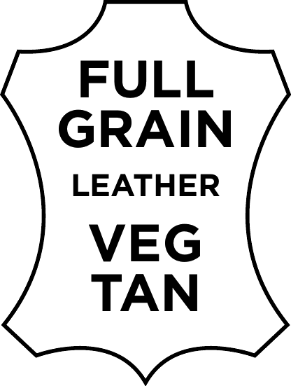 Full grain leather, veg tan